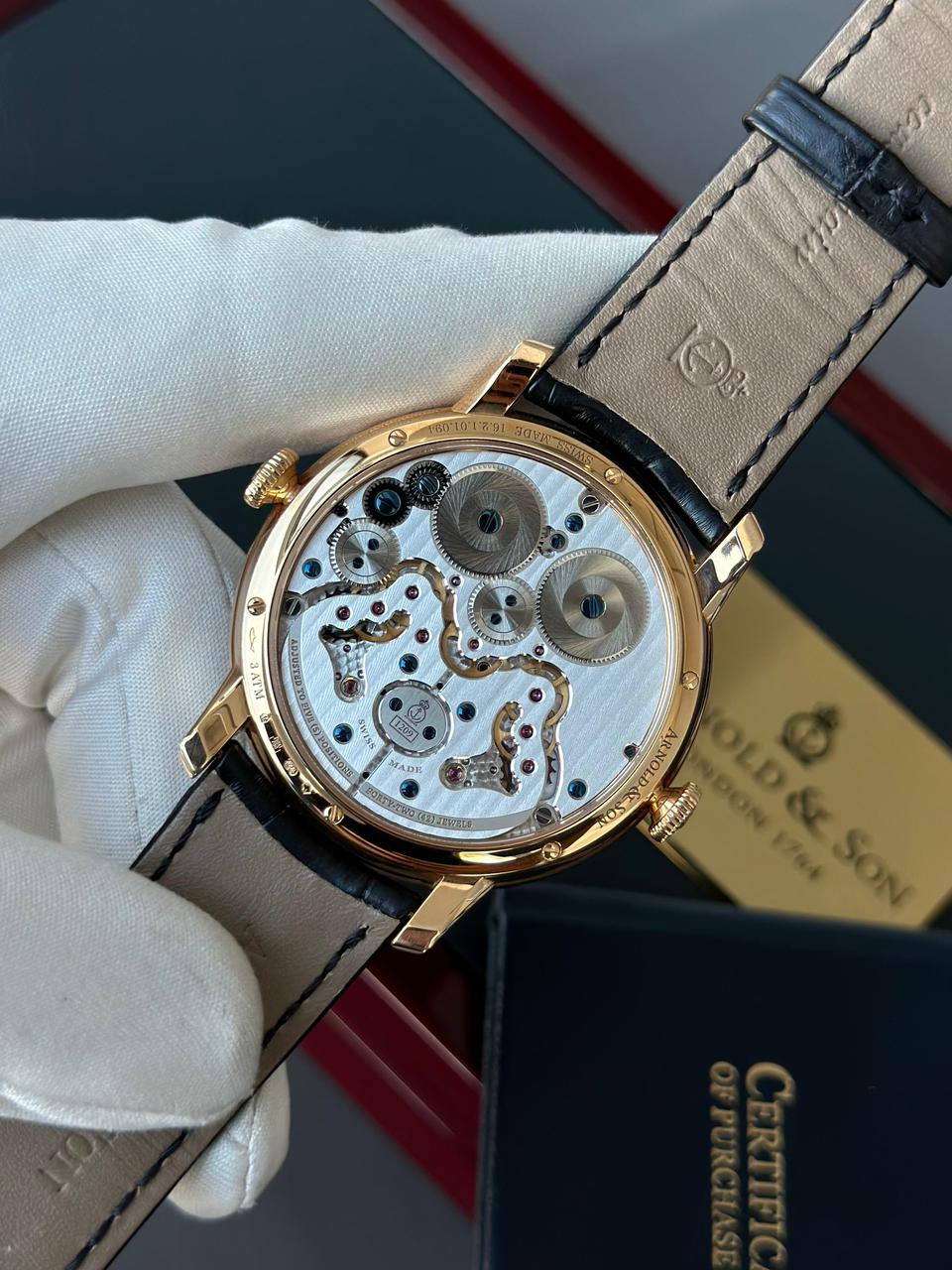 Arnold & Son DBS 18KT Rose Gold 44mm Men's Watch