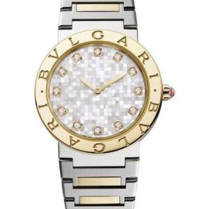Bvlgari Ladies Yellow Gold & Steel Mother-of-Pearl Diamond Watch – Ref. 104278